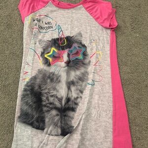 Wonder Nation Pink and Gray Cat Nightgown